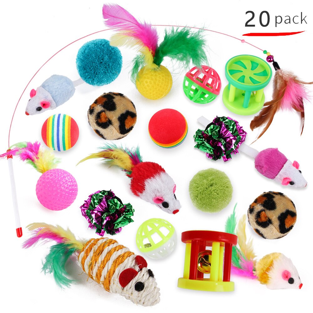 Jouets en forme de souris pour chat, boules en forme de souris, formation pour chaton, ensemble de jouets amusants interactifs, bâton d'herbe à chat, boule de cloche en Sisal, fourniture pour animaux de compagnie,: 2pcs cat toys