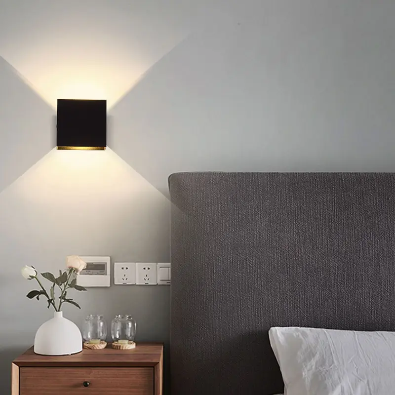 Moderne 7w led væglampe indendørs minimalistisk væglampe stue soveværelse korridorbelysning indretning væglampe aluminiumsarmatur