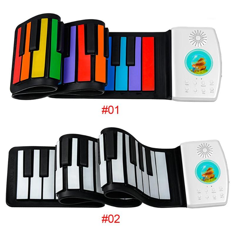 49 nøgler digitalt tastatur fleksibelt roll -up klaver med højttaler elektronisk håndrulleklaver til musikelskere børn
