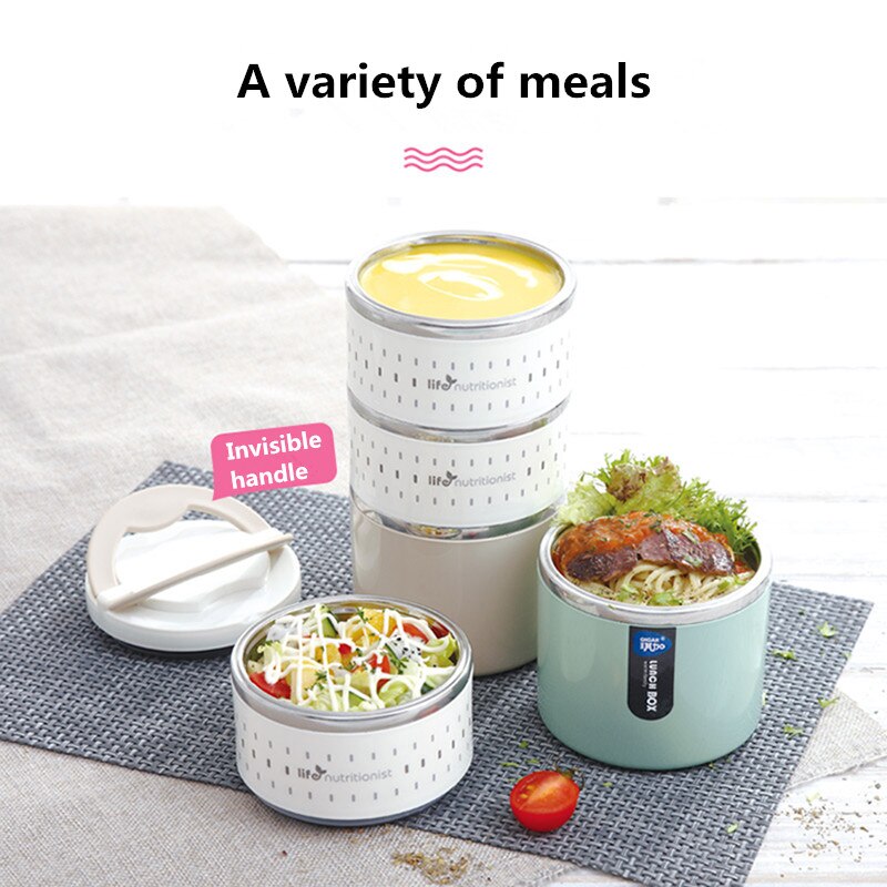 Japansk bärbar termisk matlåda matlåda i rostfritt stål för mat bentolåda läckagetät termos matbehållare matlåda