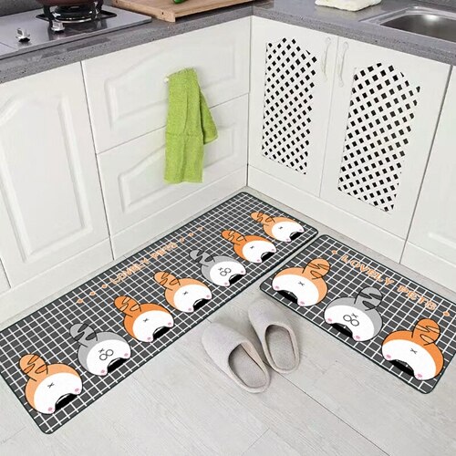 Longue cuisine tapis salle de bain tapis mignon dessin animé chien Style moderne cuisine tapis Tapete absorbant chambre salon entrée paillasson: Kitchen Mat3 / 40x60cm