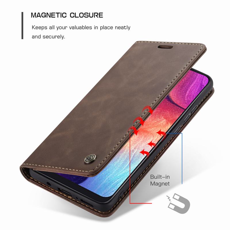 Luxe Magnetische Flip Leather Case Voor Samsung A50 EEN 50 Gevallen Cover Wallet Card Slots Bedrijf Vintage Boek Voor galaxy A50