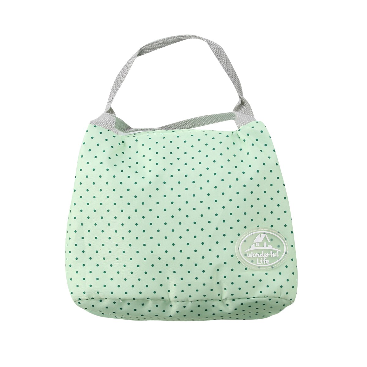 Pique-nique thermique refroidisseur isolé Portable boîte à Lunch sac voyage transporter grande capacité de stockage W sac à main décontracté: Green dots