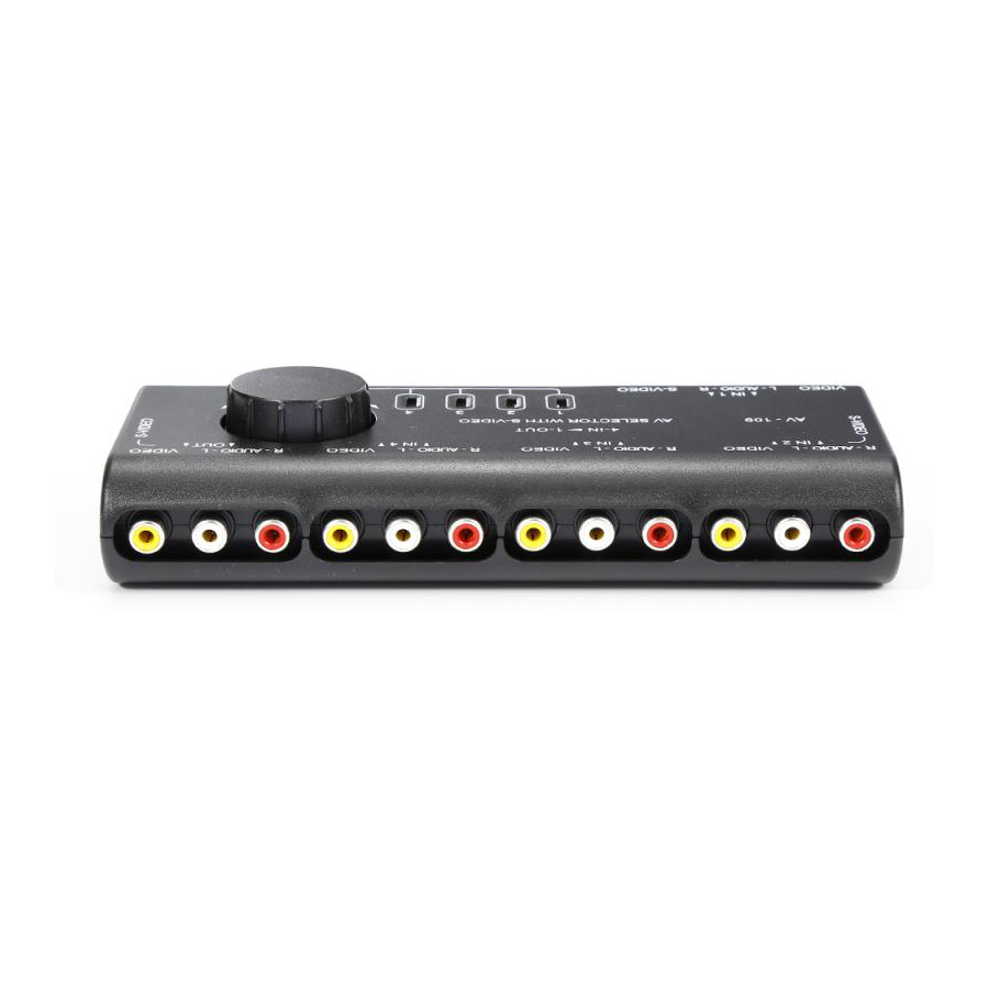 4 In 1 Out AV RCA Switch Box AV Audio Video Signal Switcher Splitter 4 Way Selector With RCA Cable For Television DVD VCD TV