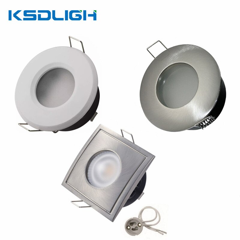 Led Ceiling Spotlight Ip65 Waterproof Bathroom Downlight Square Round Spot Light Frame Gu10/mr16 Lamp Holder Fitting Fixture