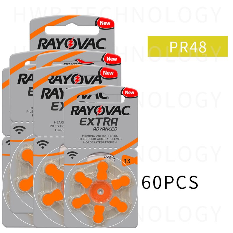 60x10 (kaart) rayovac extra Maat 13 a13 p13 PR48 Gehoorapparaat batterijen High Power Zink Air Cell Button Batterij voor AHO ITE hearin
