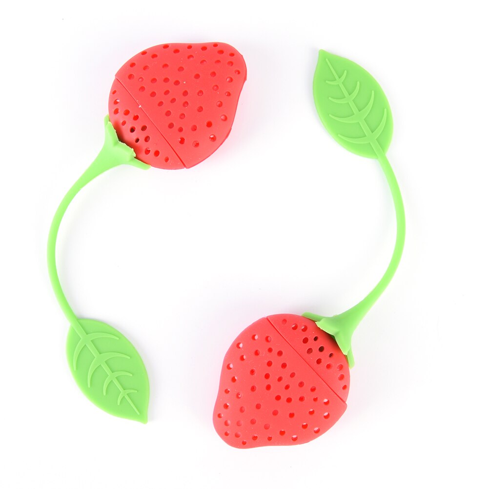 1Pc Leuke Siliconen Aardbei Thee-ei Thee Filter Diffuser Herbruikbare Theezeefje Spice Losse Thee Blad Kruiden Gereedschap