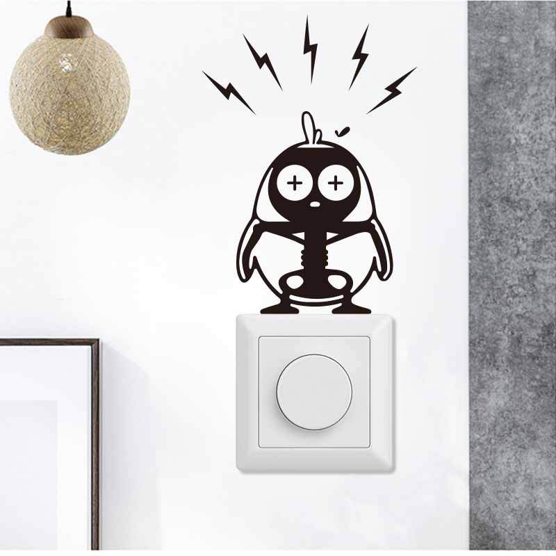 Cartoon Skeleton Penguin Wall Stickers Home Decoration For Living Room Fridge Kitchen Art Decals Peel & Stick Vinyl Wallpaper
