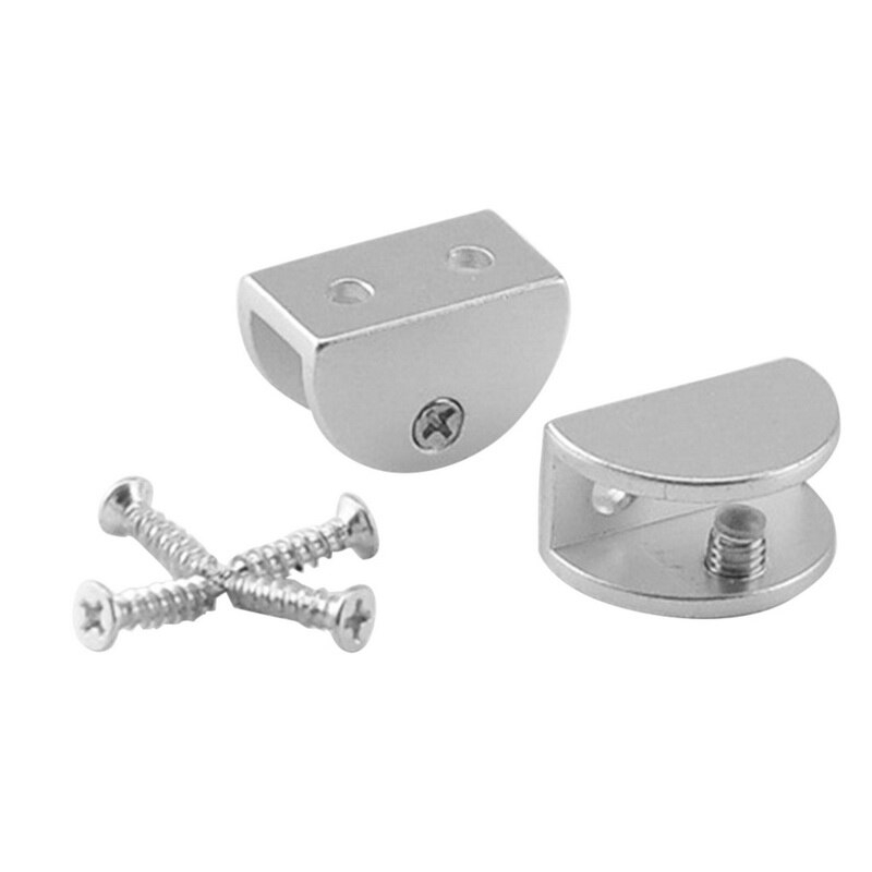 Litoexpe 8 stuks vierkante verstelbare frameloze glazen plank beugel houder, zwart zwaar glas klem clip ondersteuning met schroeven voor wandmontage 0.19 (5 mm) - 0.31 (8 mm