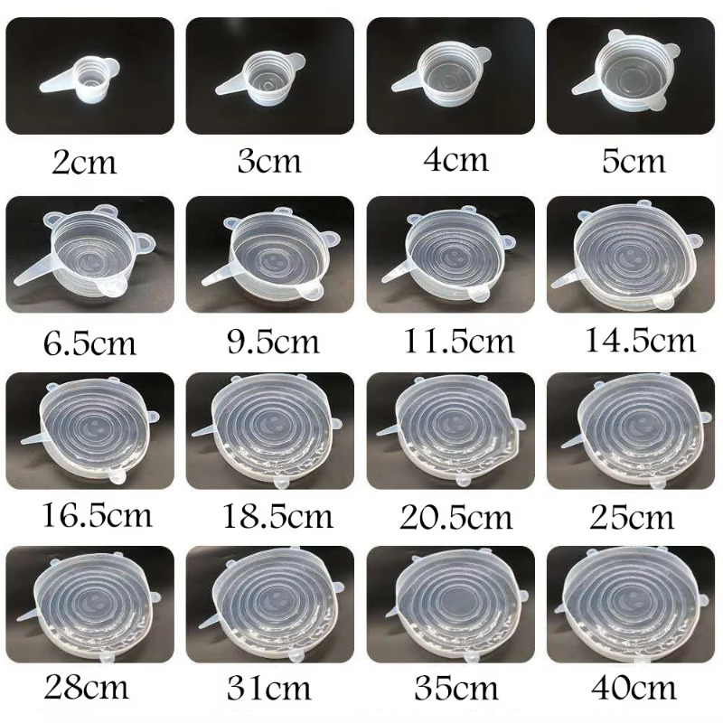 16-maten siliconen stretchdeksels Universele deksel Siliconen kom Potdeksel Siliconen deksel Pan Koken Voedsel Verse deksel Magnetrondeksel