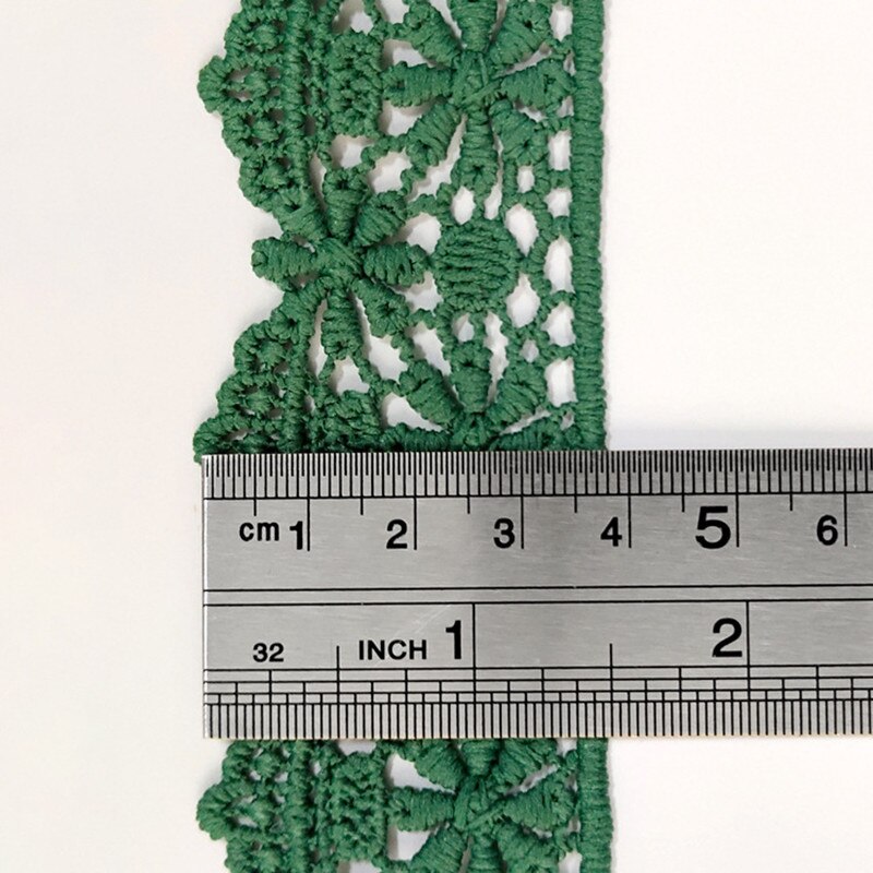 1Yard Kant Stof 3.8cn Kant Lint Katoen Guipure Groene Kant Stof Applique Trouwjurk Naaien Trim LA53
