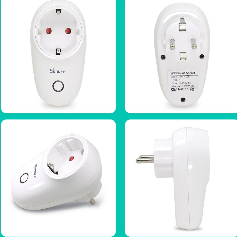 Sonoff  s26/ mini/basic wifi smart socket trådløs stikkontakt eu-e/eu-f/uk/us /au 220v 10a arbejde med google home automation alexa: S26 eu- f