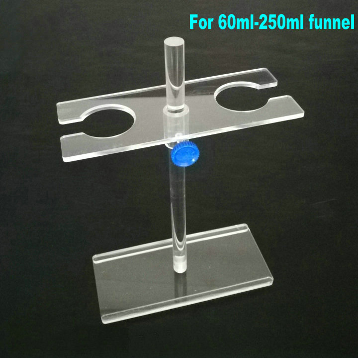 1Piece/lot 2 holes Organic glass separating funnel stand, funnel rack support for 60ml to 250ml separating funnel