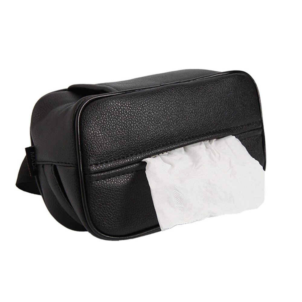 1PCS Dual Use Space Saving Multi-Purpose PU Leather Hanging Tissue Holder Car Tissue Box for Seat Back Car Home