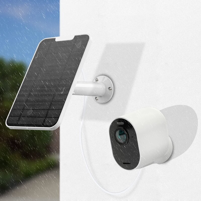 Solar Panel Power Supply For Wireless Outdoor Waterproof Security Camera With 3Meter Charging Cable