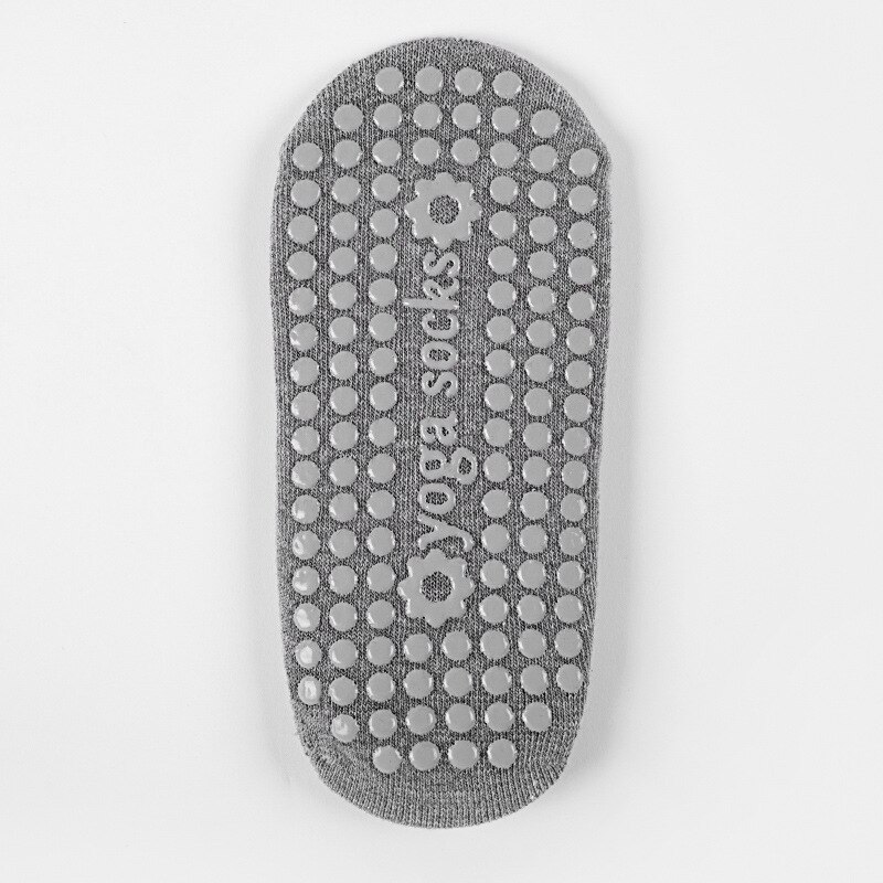 Ren bomull silikon halkfria yoga sport pilates strumpor: Gul