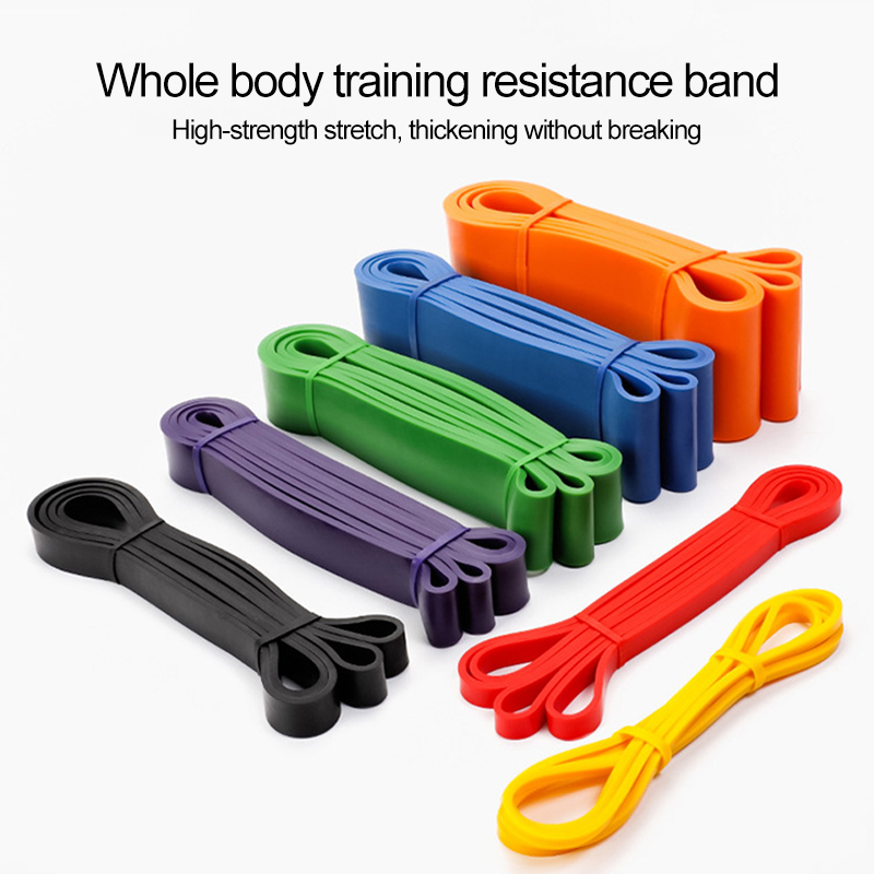 Unisex Fitness 208Cm Rubber Resistance Bands Yoga Band Pilates Elastische Lus Crossfit Expander Sterkte Gym Fitness Apparatuur