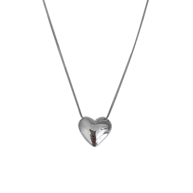 Collar con colgante de corazón de amor para mujeres y hombres, gargantilla de cadena fina de Simple con personalidad, joyería