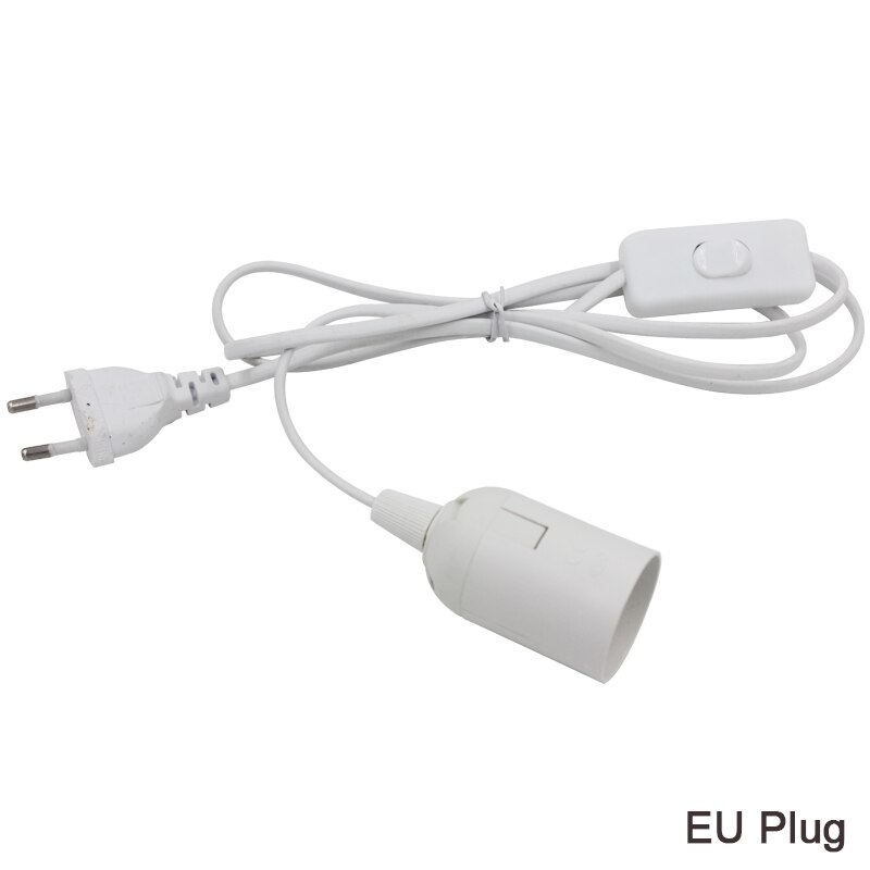 Cable de alimentación de 1,8 m Bases de lámpara E27 enchufe de la UE con interruptor, Cable para bombilla LED colgante e27, soporte de casquillo de suspensión