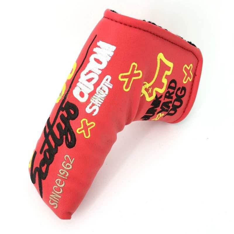 golf putter golf cover golf putter cover white blue yellow red black: Red