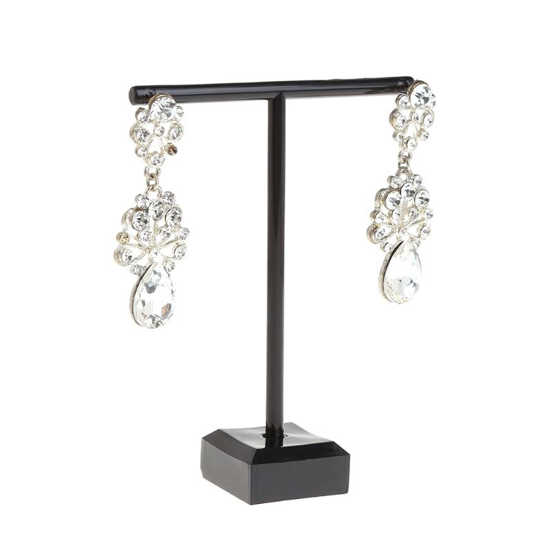 2 Pcs/Set Earrings Shelf Jewelry Display Rack T Shape Stand Show Charms Universal Showcase Boutique