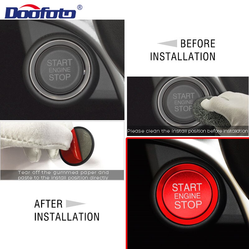 Doofoto Voor Alfa Romeo Start Stop Motor Button Cover Ring auto-interieur Sticker Accessoires Styling Start Button Case Shell