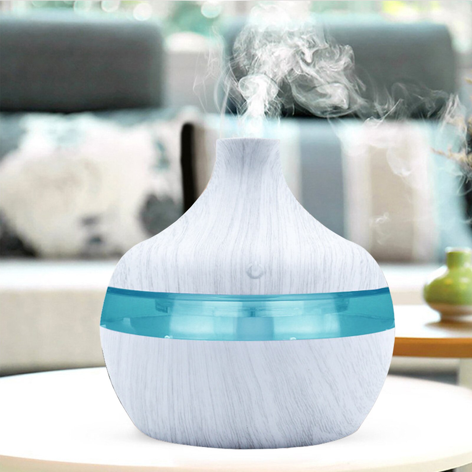 4 #300Ml Lucht Aroma Essentiële Olie Diffuser Led Aroma Aromatherapie Luchtbevochtiger Diffusore Oli Air Aroma Essentiële Olie Diffuser led: White