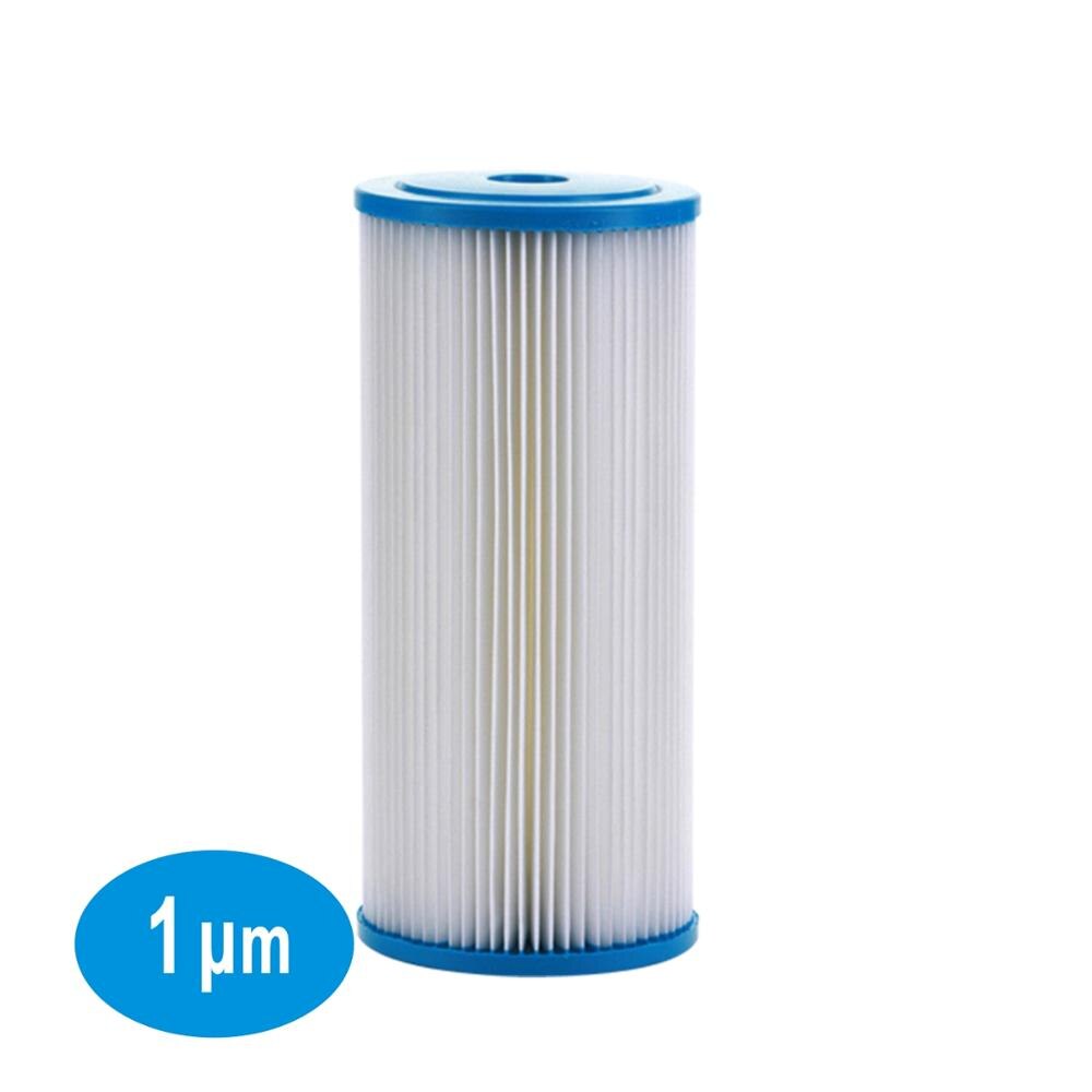 1 Micron Big Blue Sediment Pleated Water Filter 4.5" Dia. x 10" Long Whole House, Washable and Reusable