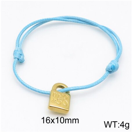 Women Men Silver Color Gold Stainless Steel key UNO de 50 Lock Black Red Brown Pink Rope Bracelet Jewelry