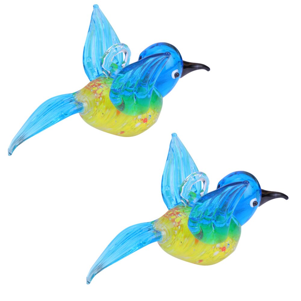 2 Stuks Thuis Tuin Kleurrijke Glas Kolibrie Vogel Kerst Decoratie