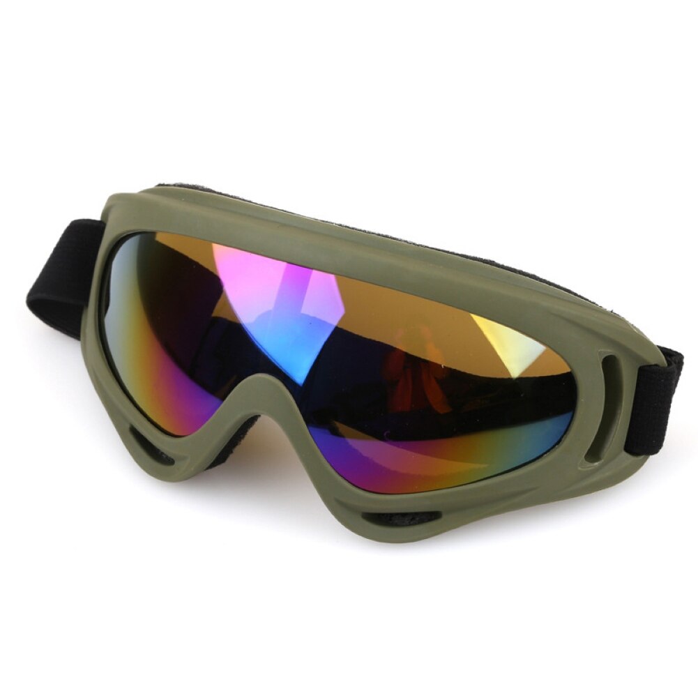 Unisex Skiing Glasses Snowboard Skate Snowmobile Eyewear Windproof Dustproof Anti-UV Cycling Sunglasses Sports Goggles: Army Green