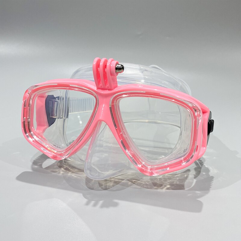 Professionelle Unterwasser-Tauchmaske, Tauchbrille eignen sich für GoPro kleine Sportkamera, alle-trocken-Tauchbrillen: Rosa