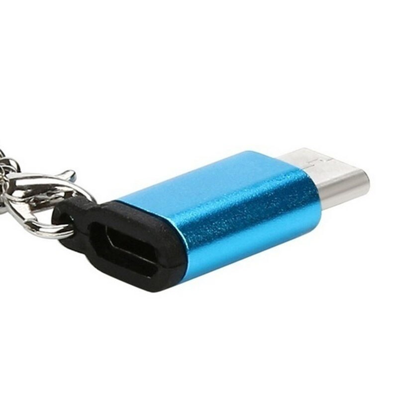 USB-C zu Mikro USB Adapter Ladung Anti-verloren Schlüsselbund USB Typ-C zu Mikro USB Konvertieren Anschluss Schnelle daten Transfer: Blau