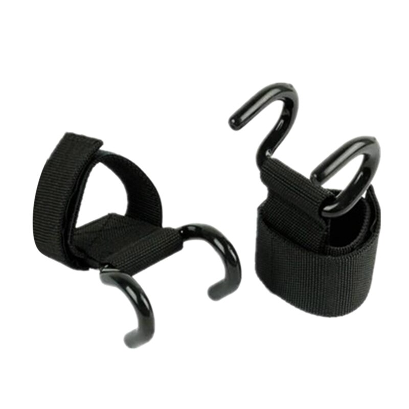 Weight Lifting Hooks Wrist Wraps Power Training Gym Grips Straps Gym Fitness Hook Support Lift Grip Belt(1 Pair)