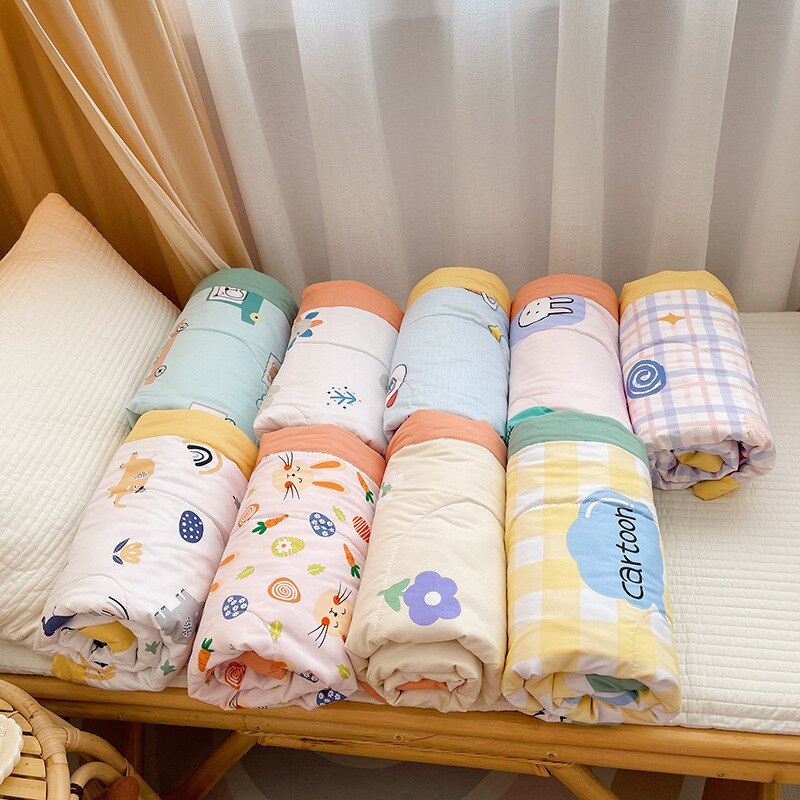 Baby Dünne Decke Kindergarten Karikatur freundlicher Komfortable Atmungsaktive Gewaschen Baumwolle klimaanlage Decke Sommer Baby Bettwäsche