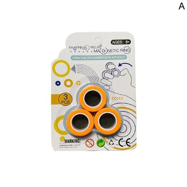 Anti-stress magnetiske ringe magisk magnetisk armbånd ring unzip legetøj angst lindring fokus børn dekompression fidget legetøj: En appelsin