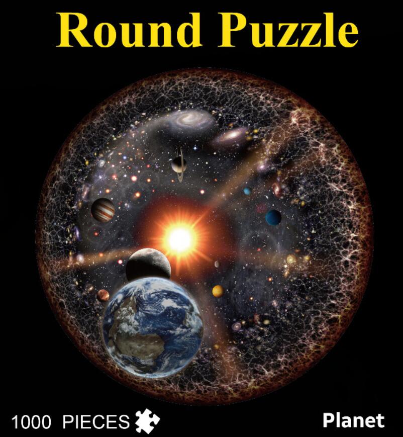 Round Moon Earth Puzzle 1000 Pieces for Adult Jigsaw Puzzle Toys Rainbow Constellations Jigsaw Puzzle 1000pcs Moon Circular Toy: planet