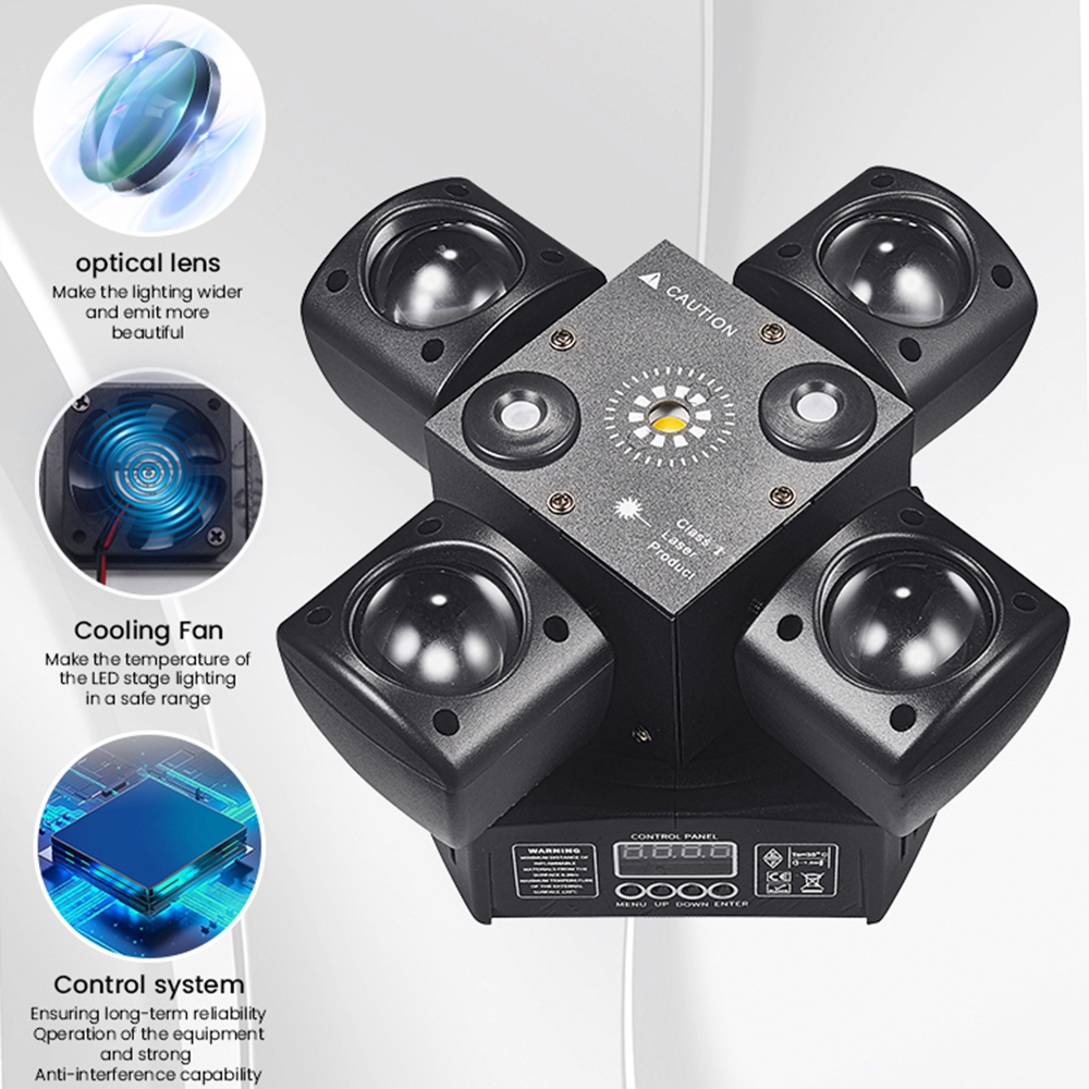 Bunte 48 W Mini Disco Lichter 4 Arm Moving Head DJ Licht DMX512 LED Strahl Strobe Effekt RGBW Party Nachtclub bar Bühne Licht