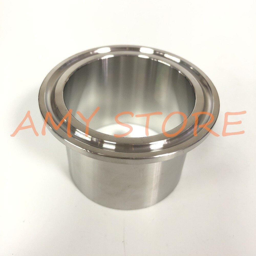 51mm 2" Tube OD x 2" Tri Clamp x 40mm Height SS304 Stainless Steel Sanitary Weld Ferrule Connector Pipe Fittings Ferrule OD:64mm