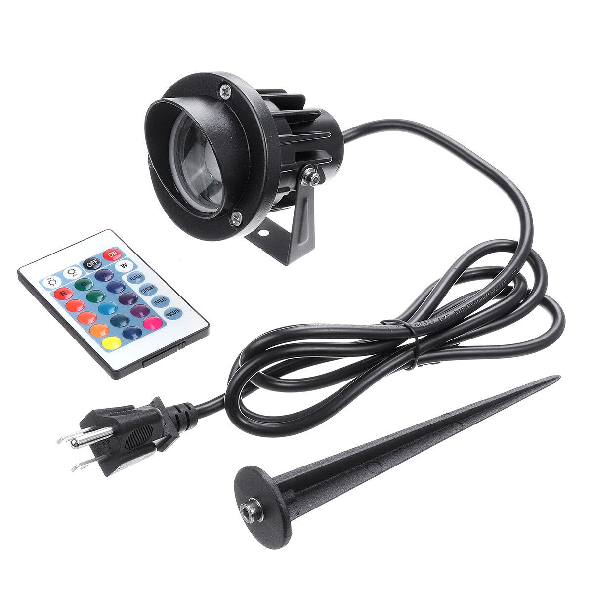 20W RGB garden Light projector LED Lawn Light with remote Waterproof IP65 Outdoor Landscape Spot Lamp AC85-265V EU/US Plug: US Plug