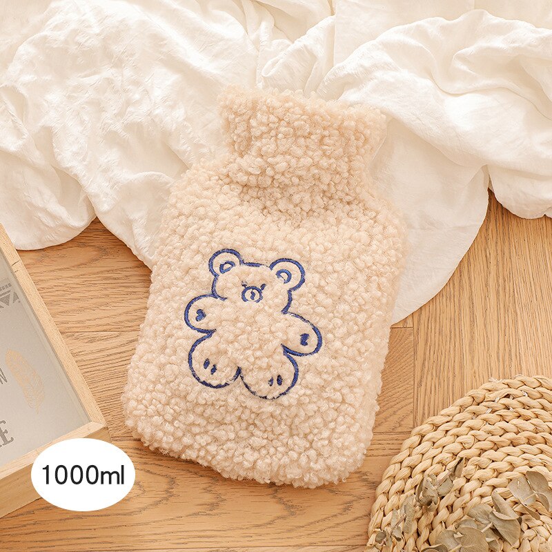 1000Ml Leuke Water Flessen Met Soft Cover Draagbare Winter Warm Water Fles Handwarmer Meisjes Hand Voeten Warmte jug: 1000ML B3