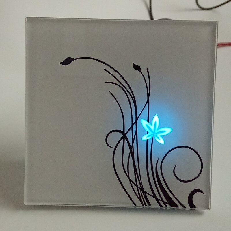 Light Switch Touch Wall Switch 1Gang/2Gang/3Gang 2Way Touching Light Switch White/Black Crystal Glass Switch Russia Popular: White 1Gang