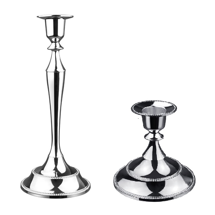 Candelabro de Metal Retro Para cena, Hotel, decoración del hogar, romántico, Retro: L / Gris claro