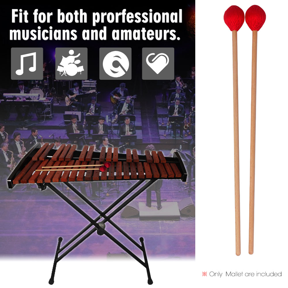 Midterste marimba stick mallets xylofon glockensplel hammer med bøghåndtag percussion kit musikinstrument tilbehør