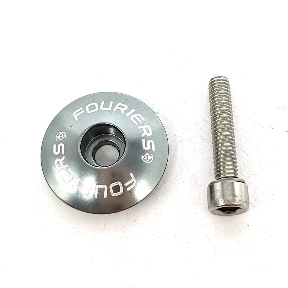 FOURIERS Bicycle Headset top cap With stainless steel screws bolt Fit on 1-1/8 fork MTB Road Bicycle Headsets Bicycle Part: Gray