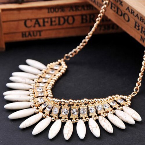 Vrouwen Mode Fringe Retro Mooie Occident Stijl Crystal Prachtige Kwastje Ketting 01CA