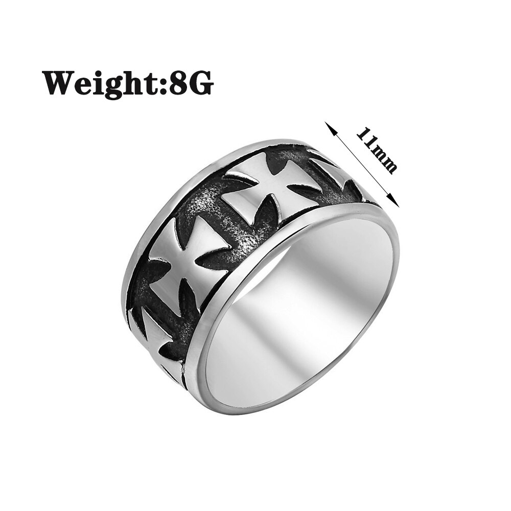 Anillo de acero inoxidable con cruz de hierro para hombre y niño, accesorio sencillo y redondo, estilo Retro, alemán, Punk, de , joyería, talla 8-13