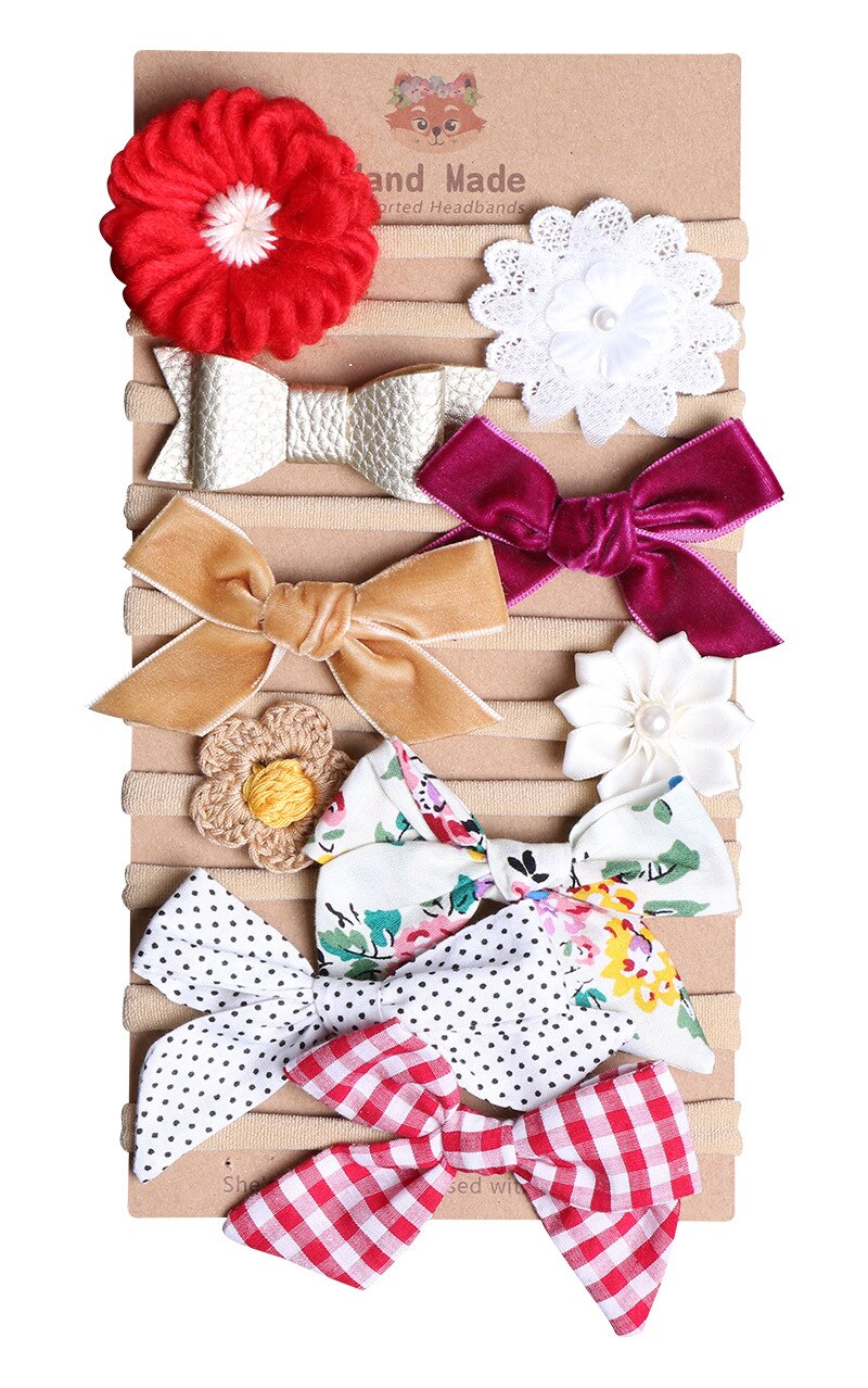 Accesorios adorables para el cabello para niñas, horquillas, lazos de flor para pelo para niñas, diademas, 10 unidades/lote: Color 5