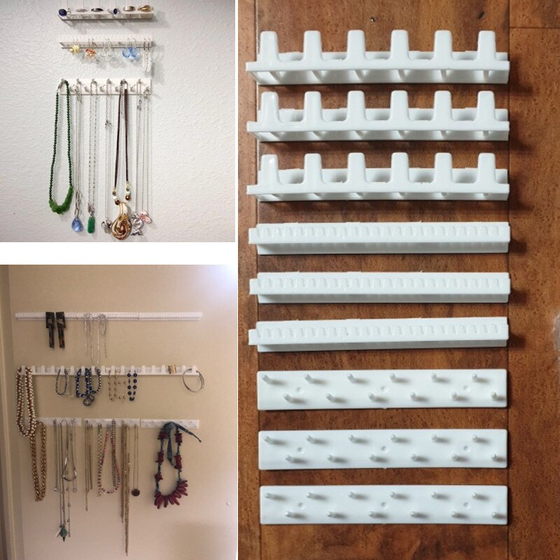 9pcs/set Paste Wall Hanging Storage Jewelry Hooks Jewelry Display Organizer Earring Ring Necklace Hanger Holder Stand