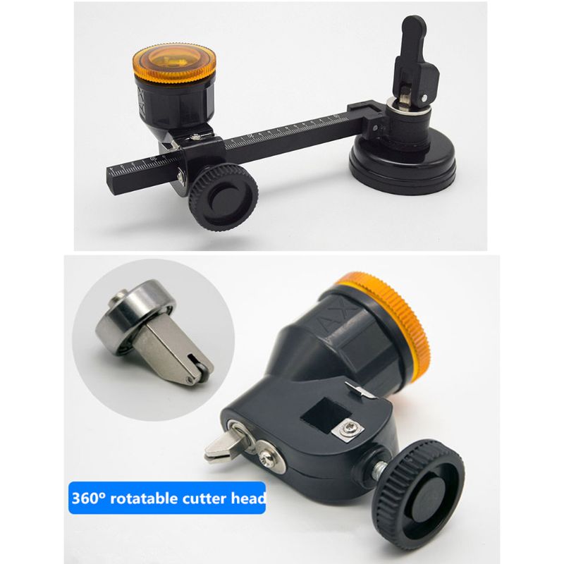 Industrial Grade Diamond Glass Cutter Sharp Wheel Blade Glass Cutting Tool Wheels Compasses Suction Glass Circle Cutter